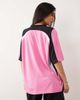 Kaiia Kaiia Exclusive oversized V-neck soccer jersey in pink and black - 4