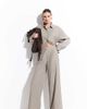 Kaiia Kaiia exclusive pleated front straight leg tailored pants in light brown stripes - part of a set - 1