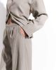 Kaiia Kaiia exclusive pleated front straight leg tailored pants in light brown stripes - part of a set - 4