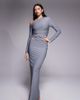 Kaiia Kaiia exclusive premium cotton touch slinky maxi skirt in charcoal gray - part of a set - 1