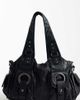 Kaiia Kaiia exclusive PU silver-tone hardware cargo pockets purse in black - 1