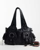 Kaiia Kaiia exclusive PU silver-tone hardware cargo pockets purse in black - 2