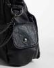 Kaiia Kaiia exclusive PU silver-tone hardware cargo pockets purse in black - 3