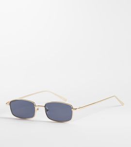 Kaiia Kaiia exclusive rectangular black lens sunglasses in gold and black-Multi
