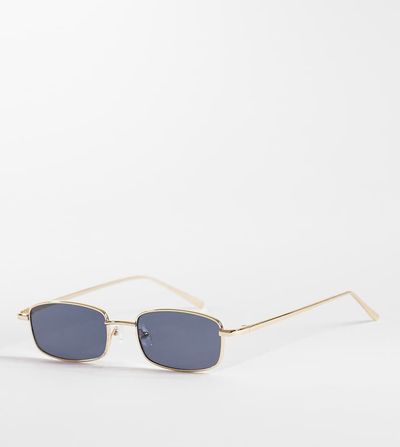 Kaiia Kaiia exclusive rectangular black lens sunglasses in gold and black-Multi