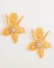 Kaiia Kaiia exclusive resin rhinestone detailing drop flower earrings in orange - 1