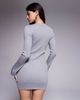 Kaiia Kaiia exclusive ribbed knit flared sleeve mini sweater dress in gray heather - 4