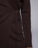 Kaiia Kaiia Exclusive ribbed knit wrap front top in chocolate - part of a set-Brown - 3