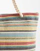 Kaiia Kaiia exclusive rope handle woven straw beach bag in multi stripes - 3
