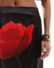 Kaiia Kaiia exclusive satin flower motif maxi skirt in black - 3