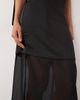 Kaiia Kaiia exclusive satin halterneck scarf detail sheer hem maxi dress in black - 4