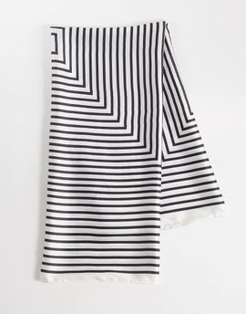 Kaiia Kaiia exclusive satin scarf in cream and black stripes
