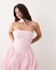 Kaiia Kaiia exclusive scarf detail strapless volume bubble mini dress in light pink - 1