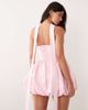 Kaiia Kaiia exclusive scarf detail strapless volume bubble mini dress in light pink - 4