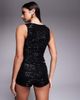 Kaiia Kaiia exclusive sequin micro shorts in black - part of a set - 4