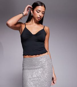 Kaiia Kaiia exclusive sequin mini skirt in silver