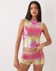 Kaiia Kaiia exclusive sequined micro shorts in lemon and pink floral - part of a set-Multi - 1