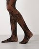 Kaiia Kaiia exclusive sheer floral lace tights in black-Multi - 2