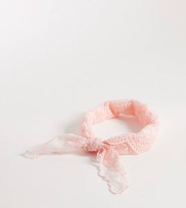 Kaiia Kaiia exclusive sheer lace headscarf in pink