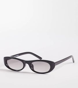 Kaiia Kaiia exclusive slim oval frame sunglasses with tan lenses in brown
