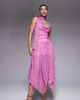 Kaiia Kaiia exclusive slinky mesh fairy hem maxi skirt in pink and brown polka dot - part of a set-Multi - 1