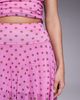 Kaiia Kaiia exclusive slinky mesh fairy hem maxi skirt in pink and brown polka dot - part of a set-Multi - 2