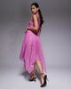 Kaiia Kaiia exclusive slinky mesh fairy hem maxi skirt in pink and brown polka dot - part of a set-Multi - 3