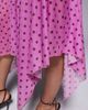 Kaiia Kaiia exclusive slinky mesh fairy hem maxi skirt in pink and brown polka dot - part of a set-Multi - 4