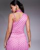 Kaiia Kaiia exclusive slinky mesh scarf detail cowl neck top in pink and brown polka dot - part of a set-Multi - 3