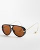 Kaiia Kaiia exclusive smoky lenses curved aviator sunglasses in brown and gold tone - 1