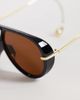 Kaiia Kaiia exclusive smoky lenses curved aviator sunglasses in brown and gold tone - 2