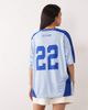 Kaiia Kaiia exclusive sport oversized v neck soccer jersey in baby blue and cobalt - 3