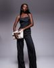 Kaiia Kaiia exclusive square halterneck wide leg pocket detail jumpsuit in black - 1