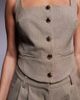 Kaiia Kaiia Exclusive square neck hammered gold button front vest in washed brown - part of a set-Gray - 2