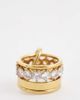 Kaiia Kaiia exclusive stainless steel carabiner detail ring stack in gold tone - 1