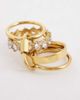 Kaiia Kaiia exclusive stainless steel carabiner detail ring stack in gold tone - 2