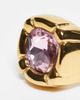 Kaiia Kaiia exclusive stainless steel pink stone pillow ring in gold - 2