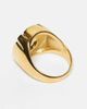 Kaiia Kaiia exclusive stainless steel pink stone pillow ring in gold - 3