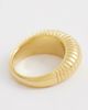 Kaiia Kaiia exclusive stainless steel ribbed heart stone ring in gold - 2