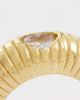 Kaiia Kaiia exclusive stainless steel ribbed heart stone ring in gold - 3