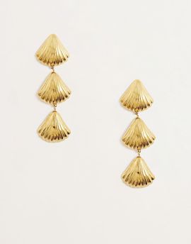 Kaiia Kaiia exclusive stainless steel shell drop earrings in gold-Multi