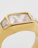 Kaiia Kaiia exclusive stainless steel square diamante ring in gold - 2