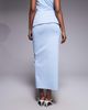 Kaiia Kaiia exclusive structured slit front button detailing maxi skirt in blue - part of a set - 4
