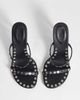 Kaiia Kaiia exclusive studded detail thong heels in black and silver-Multi - 3