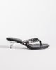 Kaiia Kaiia exclusive studded detail thong kitten heels in black and silver-Multi - 1