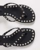 Kaiia Kaiia exclusive studded detail thong kitten heels in black and silver-Multi - 3