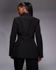 Kaiia Kaiia exclusive tailored cinch waist blazer in black - 4