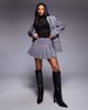 Kaiia Kaiia Exclusive tailored pleated mini skirt in charcoal gray - part of a set - 2