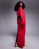 Kaiia Kaiia exclusive textured cotton drawstring maxi skirt in red - part of a set-Brown - 2