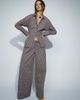 Kaiia Kaiia exclusive wide leg pants in brown plaid - part of a set - 4